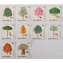 Lot of 10 new stamps from San Marino. Theme: local flora and fauna.