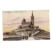 NOTRE-DAME DE LA GARDE, MARSEILLE, FRANCE used antique postcard 1913 postmark =