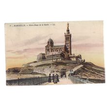 NOTRE-DAME DE LA GARDE, MARSEILLE, FRANCE used antique postcard 1913 postmark =