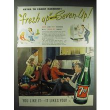 1947 7-Up Soda Ad - Keyed to Family Harmony