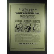 1947 Chesapeake & Ohio Railroad Ad - C&O Credit Card
