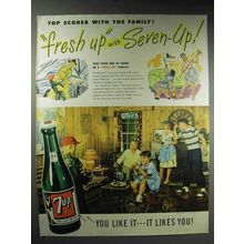 1947 7-Up Soda Ad - Top Scorer With the Family