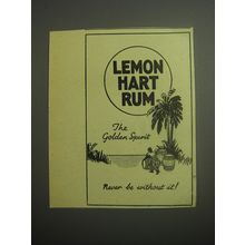 1948 Lemon Hart Rum Ad - The Golden Spirit Never be without it