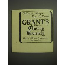 1948 Grant's Morella Cherry Brandy Ad - Welcome always - keep it handy