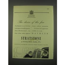 1949 Stratstone Daimler Cars Ad - The choice of the few