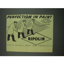 1949 Ripolin Paint Ad - Perfection in Paint