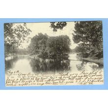 CT Bridgeport The Lake Beardsly Park View of Lake in Park Small Bridge Cro~443