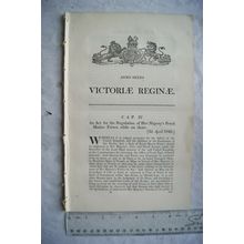 1843 Act of Parliament: regulation of HM Royal Marine Forces while on shore