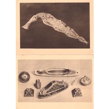 Ship Burial at Sutton Hoo Suffolk 2x Old Exhibit Postcard s
