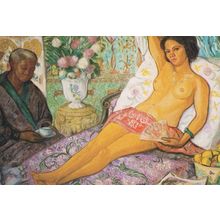 Juan De Echevarria Woman Of Colour Naked Spanish Painting Postcard
