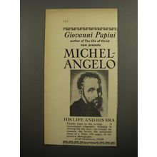 1952 Dutton Book Ad - Michelangelo His life and his Era by Giovanni Papioni