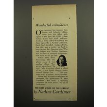 1952 The Soft Voice of the Serpent Book by Nadine Gordimer Advertisement