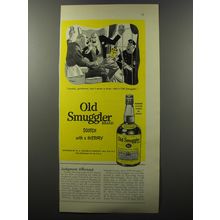 1953 Old Smuggler Scotch Ad - Careful, Gentlemen, don't waste a drop