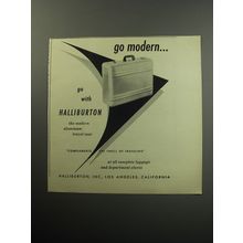 1957 Halliburton Travel Case Ad - Go modern go with Halliburton
