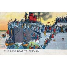 Last Boat Ship To Girvan Firth Of Clyde Scotland Old Comic Postcard