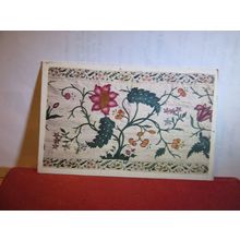 EMBROIDERED BED-COVER India c.1690 unused postcard Victoria & Albert Museum (b =