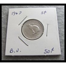 1967 Canada 5c Nickel Centennial Snowshoe Hare Rabbit Boomer 5 cent BU #85