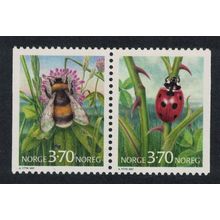 Norway Bumblebee Ladybird Insects Pair 1997 MNH SG#1277-1278