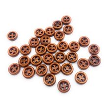 9mm Brown Wooden Buttons 4-Holes Coat Baby Cardigans Sewing Knitting Dolls