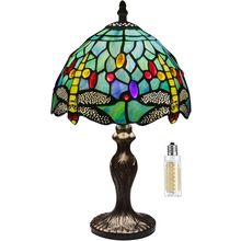 Tiffany Table Lamp Stained Glass Crystal Bead Style Table Light, Handmade Desk B