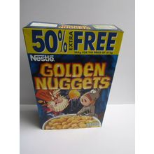 Nestle - Golden Nuggets 2001 Empty Cereal Box RAILROADRIDE