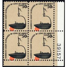 1608, Mint NH 50¢ Dramatic Orange Color Shift Error Plate Block * Stuart Katz