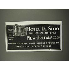 1918 Hotel de Soto New Orleans Ad