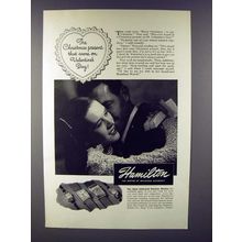 1946 Hamilton Watch Ad - Present Came on Valentine's