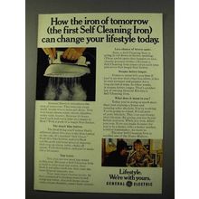 1972 General Electric Self Cleaning Iron Ad - Iron of Tomorrow