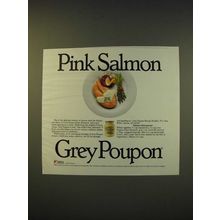 1990 Grey Poupon Mustard Ad - Pink Salmon