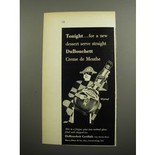 1951 DuBouchett Crme de Menthe Ad - Tonight.. for a new dessert serve straight