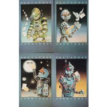 Robot Postman Royal Mail Postapost Card Today 4x Postcard s