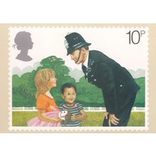 Policeman Police Constable On His Beat Royal Mail Postcard