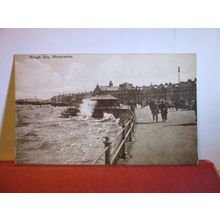 ROUGH SEAS, MORECAMBE, LANCASHIRE used antique postcard 1925 pm #