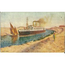 ORIENT LINER IN SUEZ CANAL Company Art Postcard by Tuck