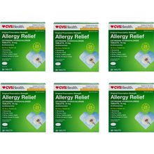 6PK EQUATE 24 HR ALLERGY RELIEF CETIRIZINE HYDROCHLORIDE 30ct EACH 9/26