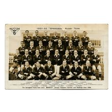 Postcard South Africa Springboks rugby team photo 1931-1932 unposted some damage