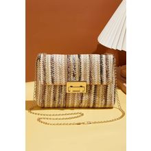 Camel Bohemian Woven Gold Chain Shoulder Bag