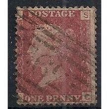 1858 SG43 1d Red Plate 172 Good/Fine Used Check Letters "SC"