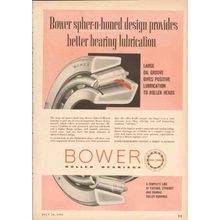 bower roller bearing company 1955 better lubrication groove vintage ad