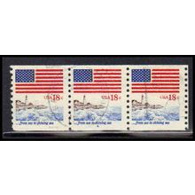 Used 1891 18c U.S. Flag Fine PNC 4/3 PA2208