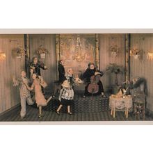 Palm Court Orchestra in 1980s Old Musical Music Waxwork Model Exhibit Postcard