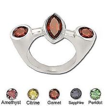 Sterling Silver Hand-Made Modern Facet Semi-Precious Ring
