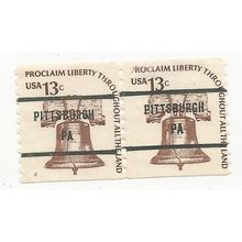 BUREAU PRECANCEL SALE PITTSBURGH, PA 1618-81 GAP PAIR HI VALUE
