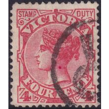 Victoria 1897 4d Red with Red Flaw on Neck