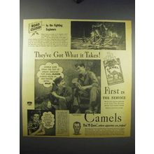 1943 Camel Cigarettes Ad - Road Closed by Engineers