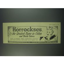 1949 Horrockses Linens Ad - Horrockses the greatest name in cotton and textile