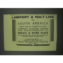 1949 Lamport & Holt Line Cruise Ad - Lamport & Holt Line to South America
