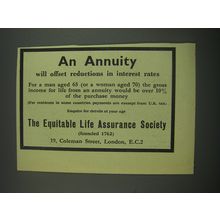 1949 Equitable Life Assurance Ad - An Annuity will offset reductions