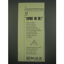 1949 Allen Solly & Co. Ad - Export or die!